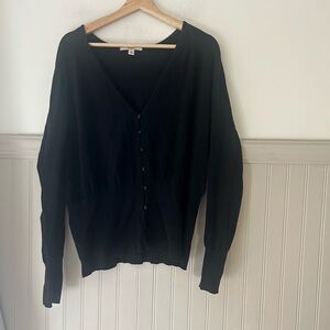 Merona XL Silk Blend Button Up Black Women's Cardigan Sweater
